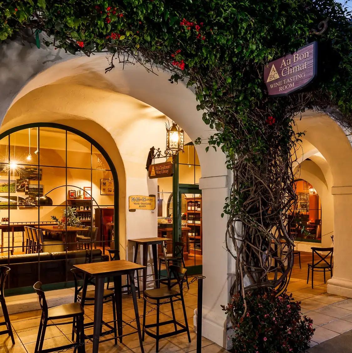 The outside of the Au Bon Climat wine tasting room in Santa Barbara