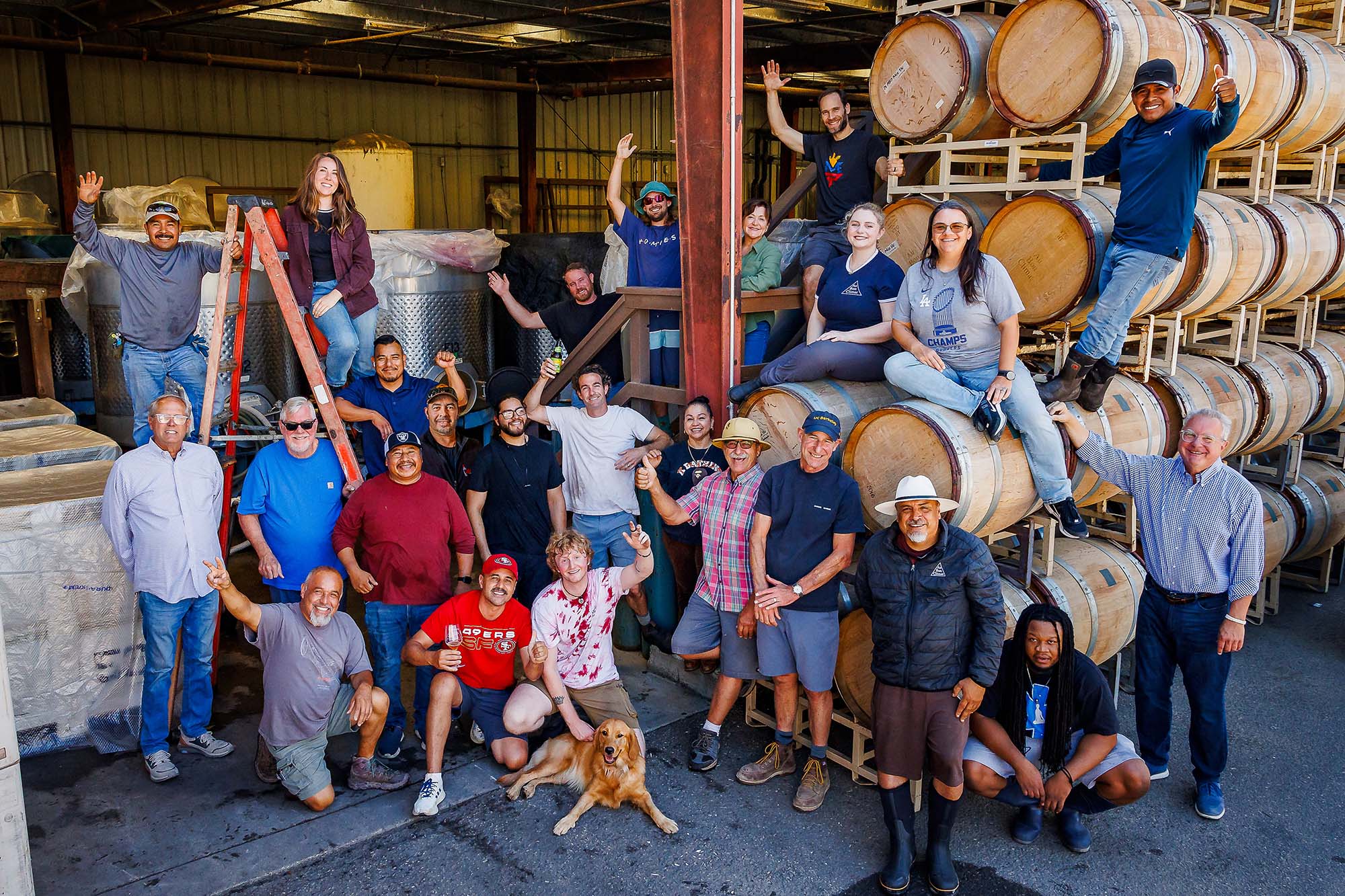 The 2025 Harvest Crew at Au Bon Climat winery