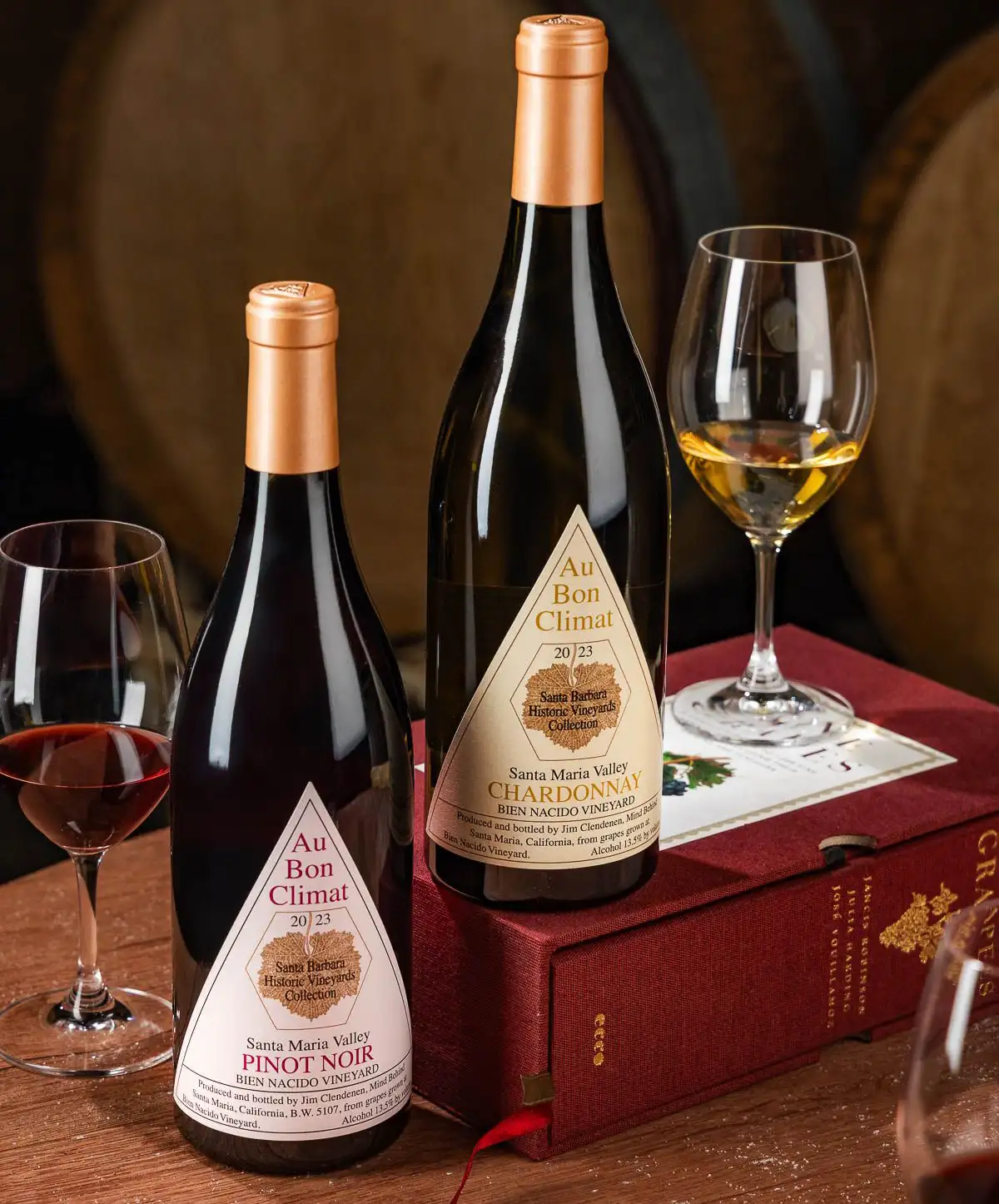 Bien Nacido Estate bundle showing 2023 Pinot Noir and 2023 Chardonnay from Bien Nacido Estate Vineyards