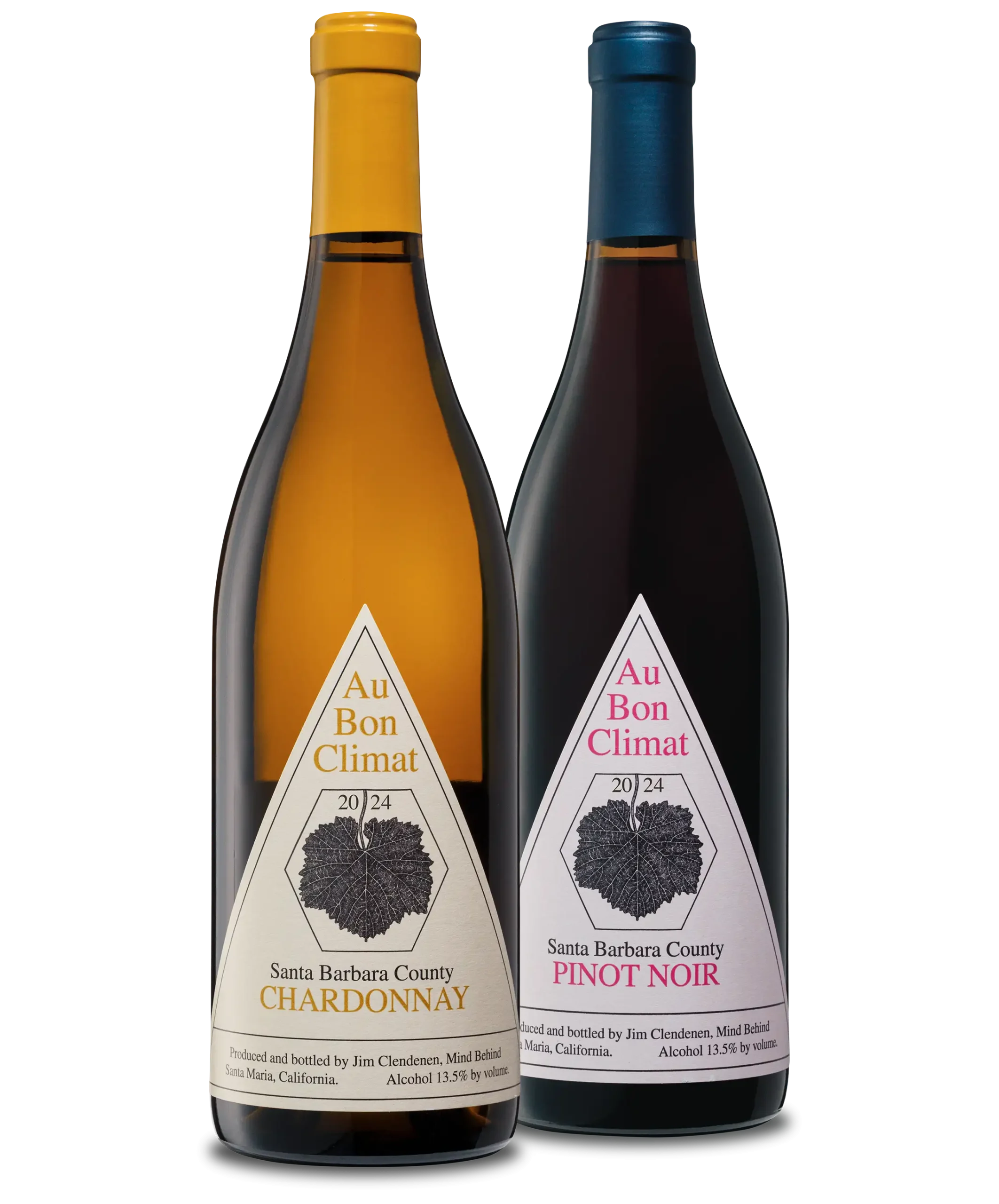 The Holiday Cheer Bundle from Au Bon Climat winery: 2024 Pinot Noir and 2024 Chardonnay - both wines from Santa Barbara County